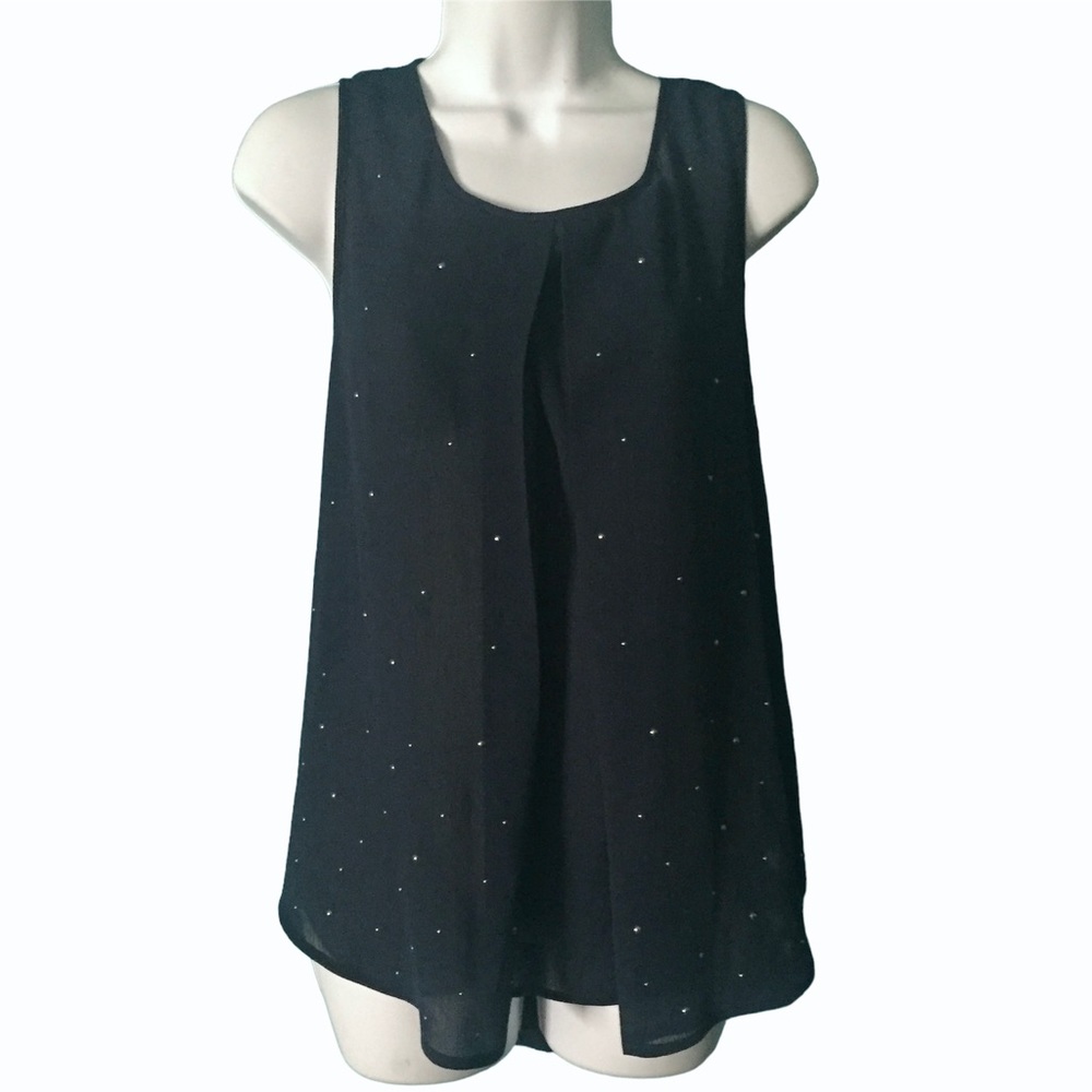 Juicy Couture Studded Sleeveless Swing Blouse Size Large